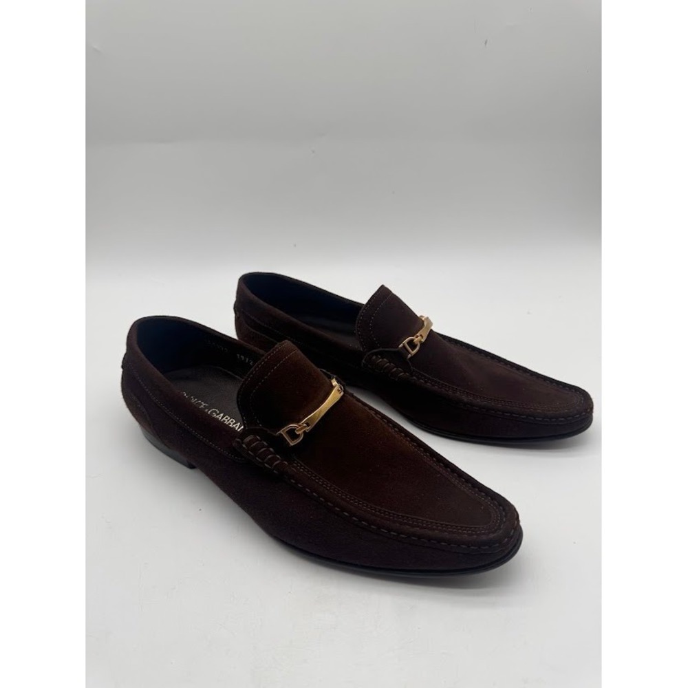 Dolce & Gabanna Mens Brown Suede Horsebit Loafers CA1372 1972 Made in Italy 7